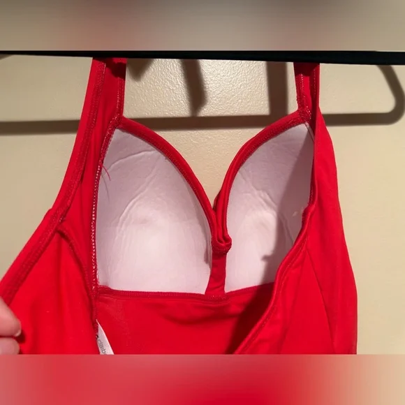 Liz Claiborne One Piece Swimsuit red halter women’s 12 - Picture 6 of 8